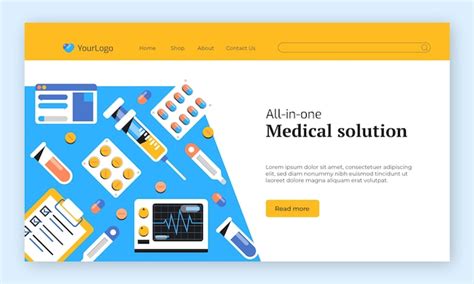 Free Vector Flat Design Medical Center Landing Page