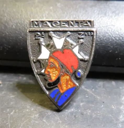 Ancien Badge Insigne Militaire Maill E Zouave Mardini Magenta Eur