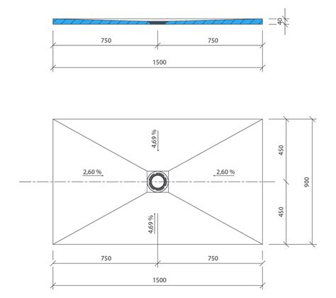 Receveur Douche Italienne 150 X 90 Cm Bonde Centrée Fundo Primo