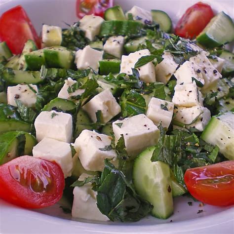 Frisse Komkommersalade Verse Munt Feta Jumbo