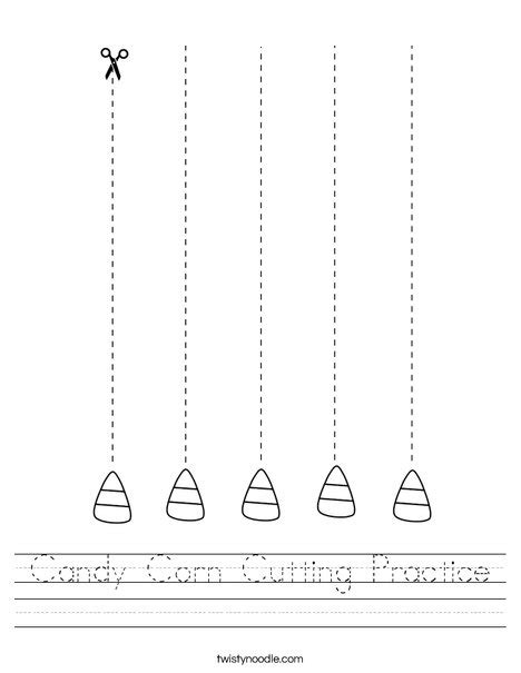 Candy Corn Cutting Practice Worksheet Twisty Noodle