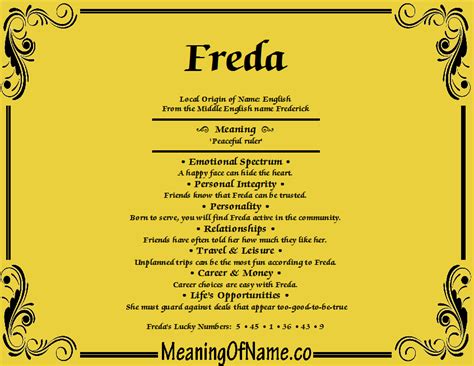 Freda - Meaning of Name