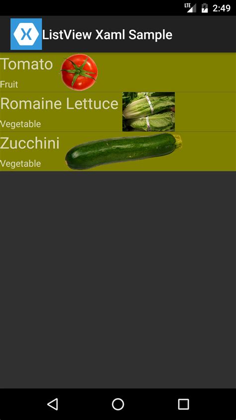 Xamarin Forms ListView Sample Custom Cells Code Samples