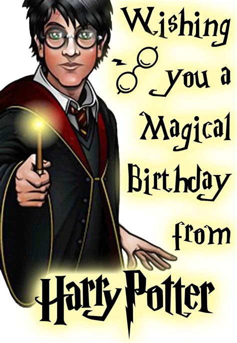 Harry Potter Happy Birthday Wishes Happy Birthday Card