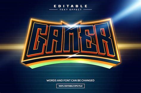 Premium Vector Gamer D Editable Text Effect Template