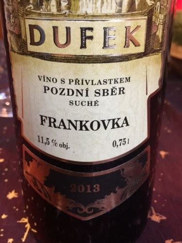 Dufek Frankovka Rosé Pozdní Sběr Vivino United States