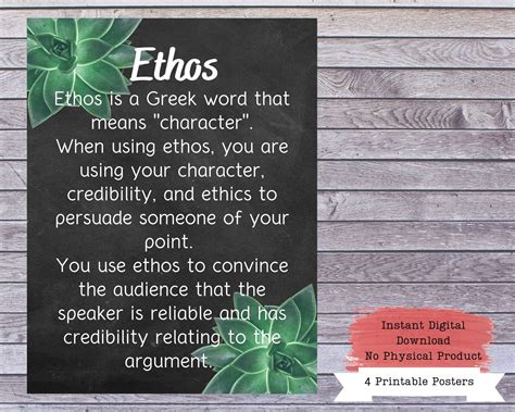 Ethos Pathos Logos Aristotle Poster Essay Writing Classroom Etsy