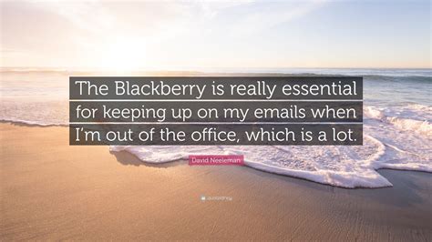 David Neeleman Quote The Blackberry Is Really Essential For Keeping