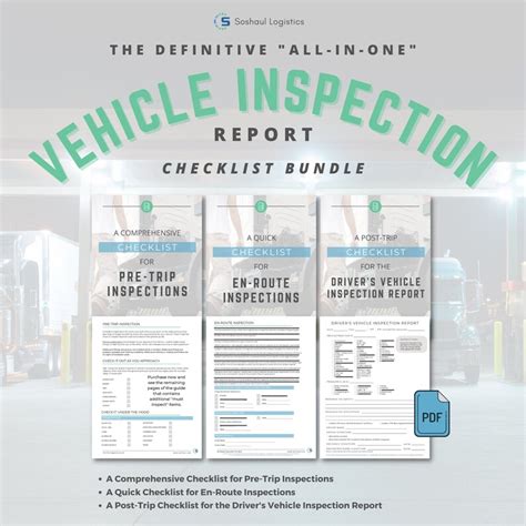 The Definitive All In One Vehicle Inspection Report Checklist Bundle Etsy