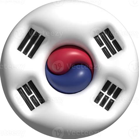 South Korea Flag Circle 3D 22501761 PNG