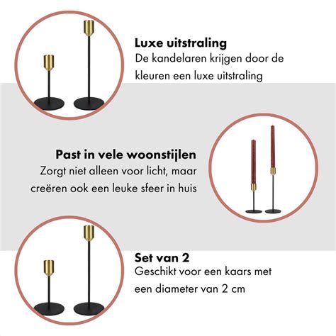 QUVIO Kandelaars Set Van 2 Groot En Klein Kaarsenhouders