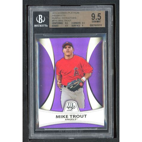 Mike Trout Bowman Platinum Prospects Purple Refractors Pp Bgs