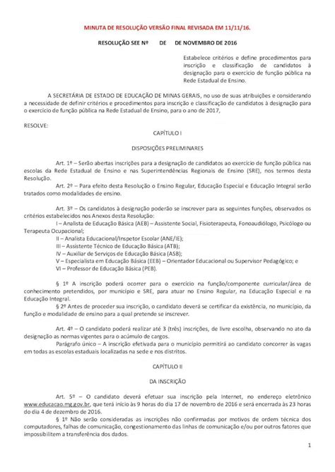 Pdf Minuta De Resolu O Vers O Final Revisada Em Designacao See Mg