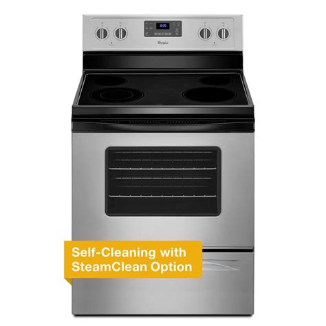 Whirlpool 5 3 Cu Ft Electric Range With Self Cleaning Oven In Silver