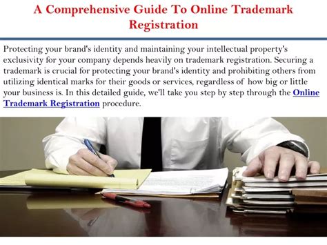 Ppt A Comprehensive Guide To Online Trademark Registration Powerpoint