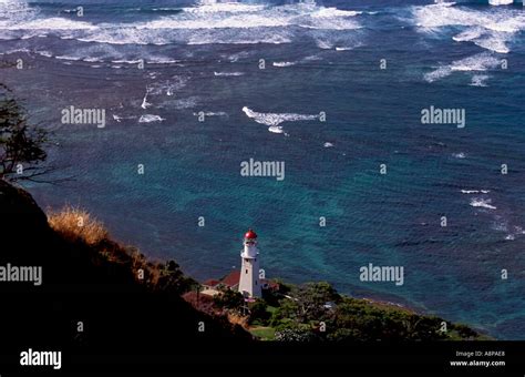 Oahu Lighthouse From Diamond Head Hawaii Stock Photo Alamy