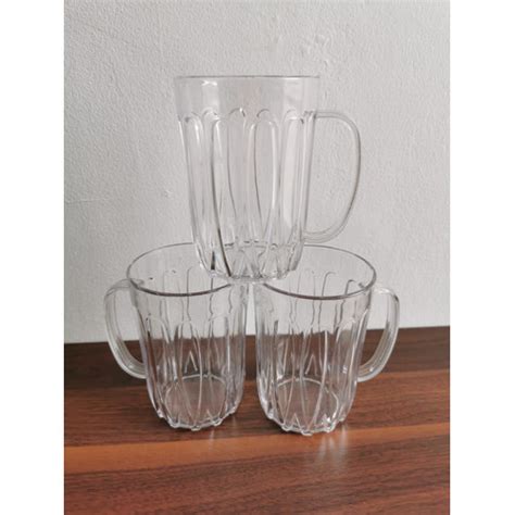 Jual Gelas Glass Plastik Plastic Mug Ovale 400ml 400ml Bening