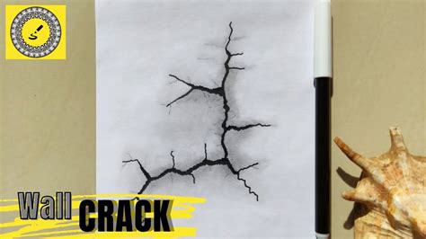 Realistic Crack Drawing Step By Step - YouTube