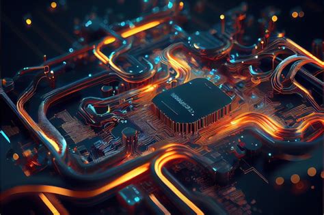 Premium Photo Closeup Macro Shot Of Circuit Cyberspace Board With