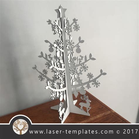 Laser cut 3D Christmas Tree Template, download vector designs – Laser ...