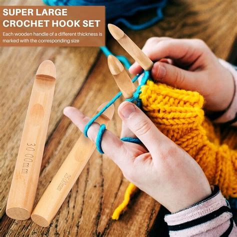 Crochet Hooks Mm Mm Mm Mm Wooden Crochet Hook Set For Chunky