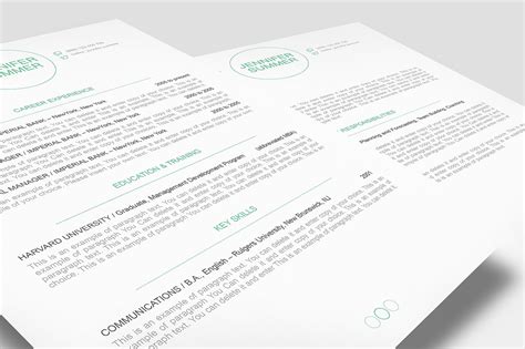 A Professional Resume Template With Green Leaves Riset