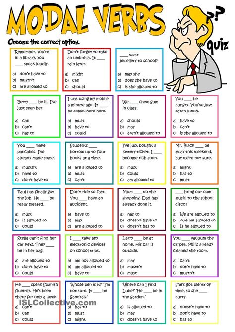 Modal Verbs Quiz English Verbs English Language Teaching Learn