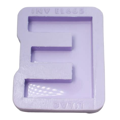 Molde De Silicone Para Resina Letra E Padrão Invertida 1 Cavidade 4 Cm Estúdio Lilac