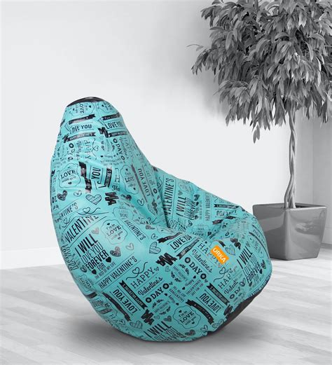 Buy Digital Printed XL Bean Bag With Beans In Blue Colour At 47 OFF By