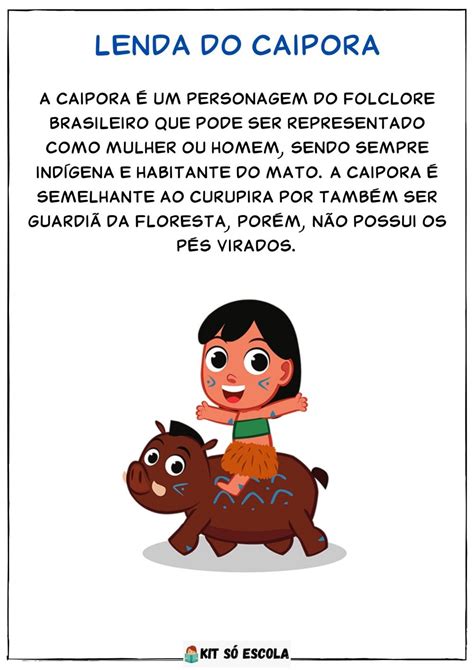 Textos Para Imprimir Personagens Do Folclore Brasileiro Mitos E Lendas