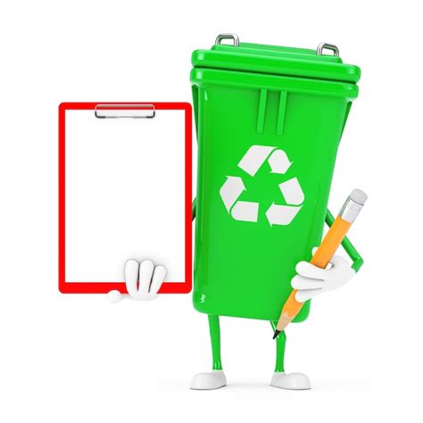 Premium Photo Recycle Sign Green Garbage Trash Bin Character Mascot