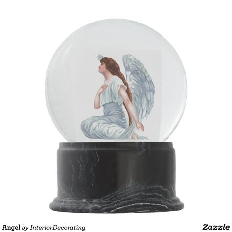 Angel Snow Globe Angel Spirit Snowfall Classic Toys Black Marble