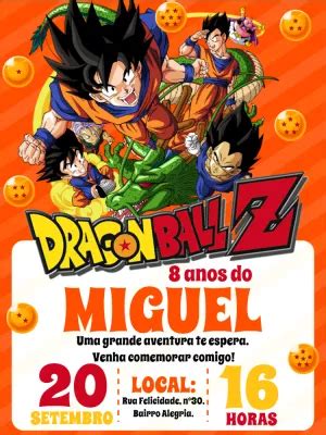 Invitación de cumpleaños de Dragon Ball Goku Un increíble editor en