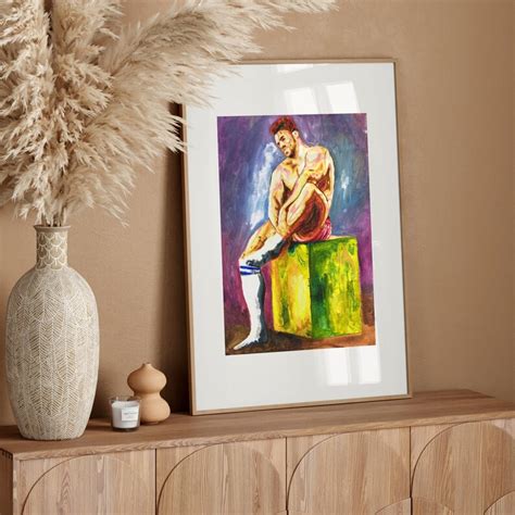 Nude Rear End Male Drip Painting Art Print Gay Male Art Etsy