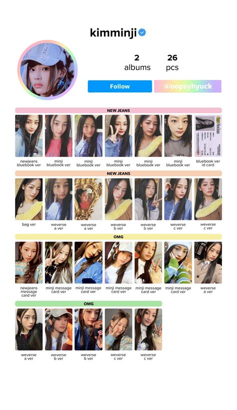 Minji Newjeans Korean Album Photocards Template Artofit