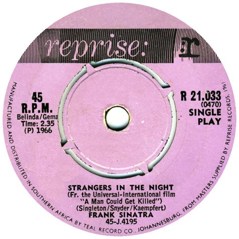 Frank Sinatra - Strangers In The Night (1966, Vinyl) | Discogs