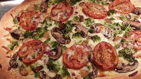 Broccoli Mushroom Tomato Pizza A Food Lovers Delight