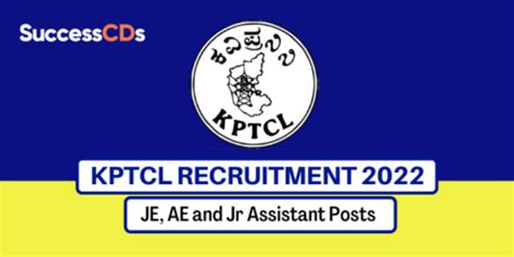 Kptcl Recruitment For Je Ae And Jr Assistant Posts Apply Now