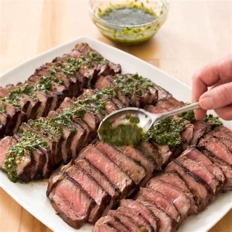 Charcoal Grilled Argentine Steaks With Chimichurri Sauce America S