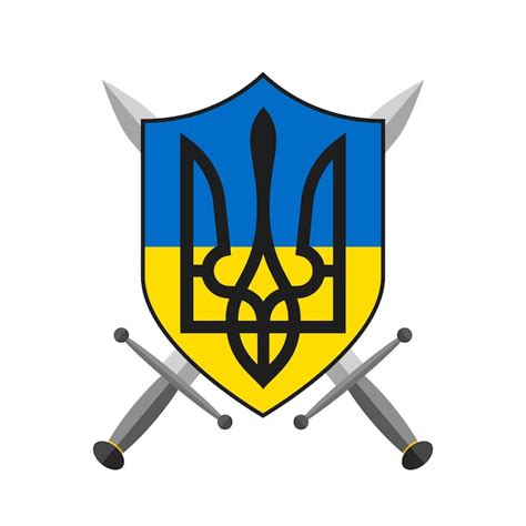 Premium Vector Coat Of Arms Of Ukraine Shield With Swords And Trident