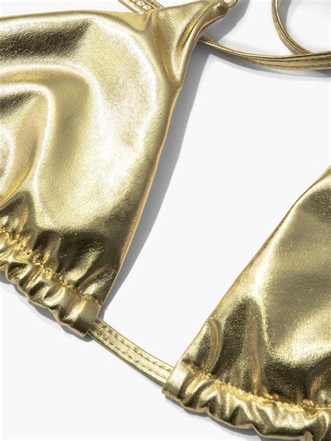 Metalik Bikini Takımı Gold