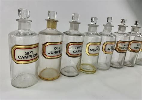 Antique Glass Pharmacy Bottles X 12 The Antique Dispensary