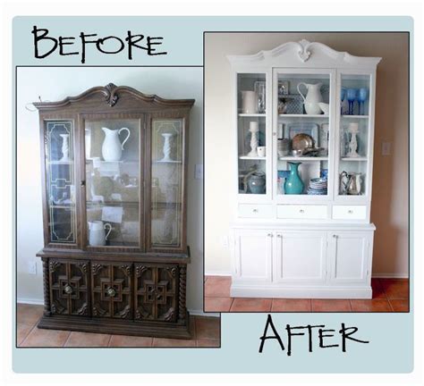 Craigslist Hutch Before After China Cabinet Makeover Hutch Makeover