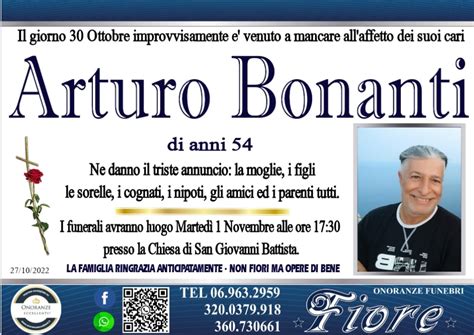 Velletri Piange La Scomparsa Di Arturo Bonanti Aveva Anni