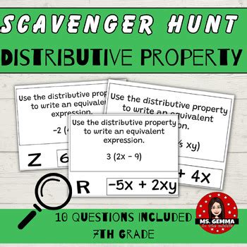 Distributive Property Scavenger Hunt Activity By Ms Gemma In The Middle