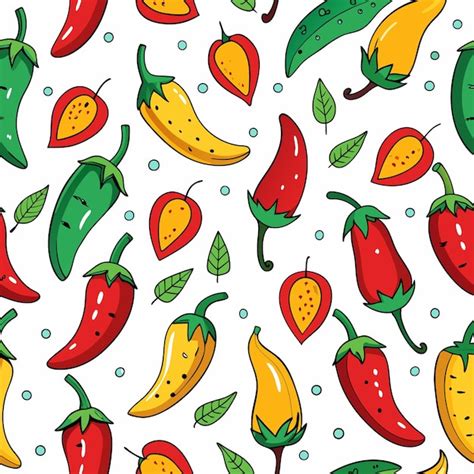 Premium Vector Chili Pepper Seamless Pattern