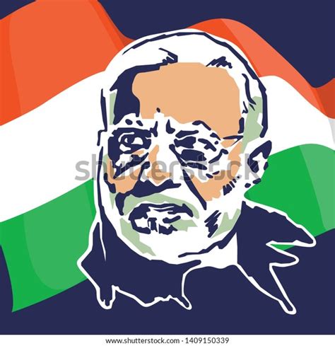 Narendra Damodardas Modi Indian Prime Minister Stock Vector Royalty