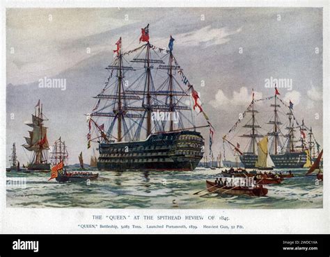 Charles Edward Dixon Hms Queen 1839 First Rate Ship Of The Line