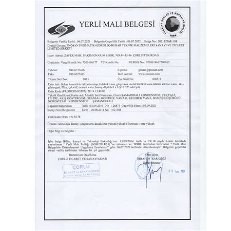 Certificates Pnosan Steam And Flow Control Equipment