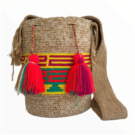 Mochila Wayuu Tradicional Grande Matizada Diseño Etnico Artesanías El